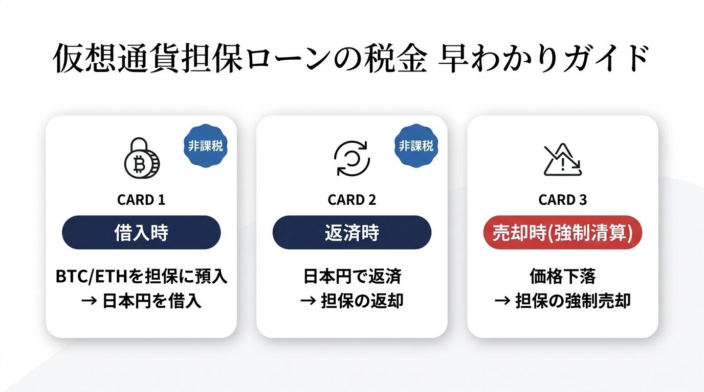 仮想通貨担保ローンの税金についての図解