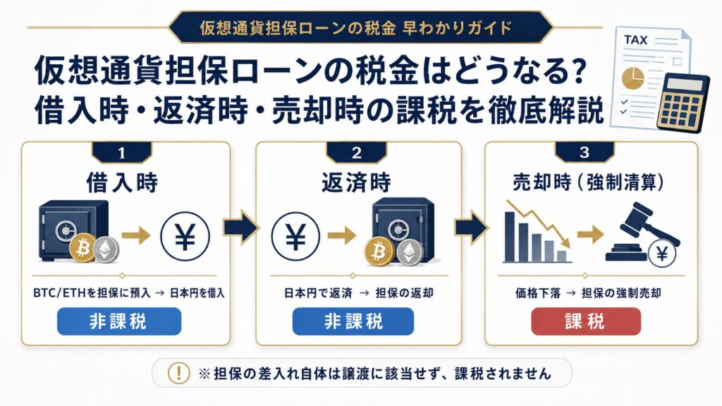 仮想通貨担保ローンの税金についての図解