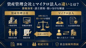 資産管理会社とマイクロ法人の違いを示す比較イメージ図