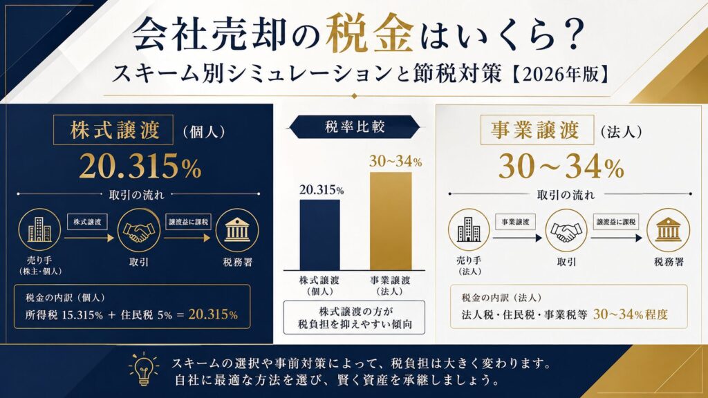 会社売却の税金スキーム別解説図