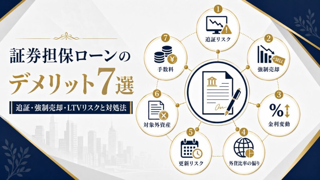 証券担保ローンのデメリット7つを示す図解