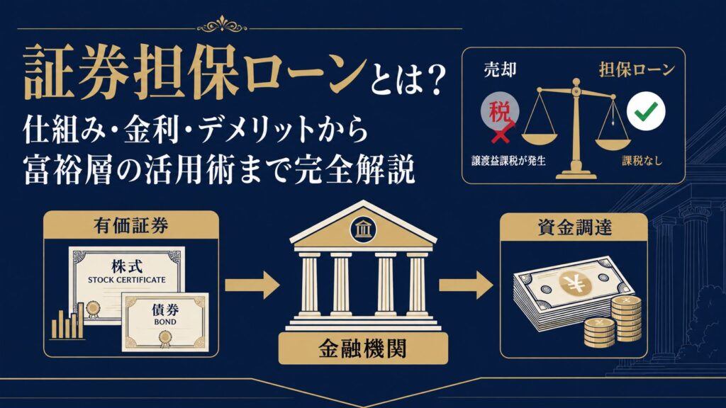 証券担保ローンの仕組みと活用法を示すアイキャッチ画像