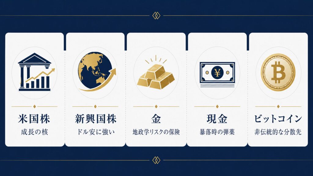 各分散先の投資商品の説明