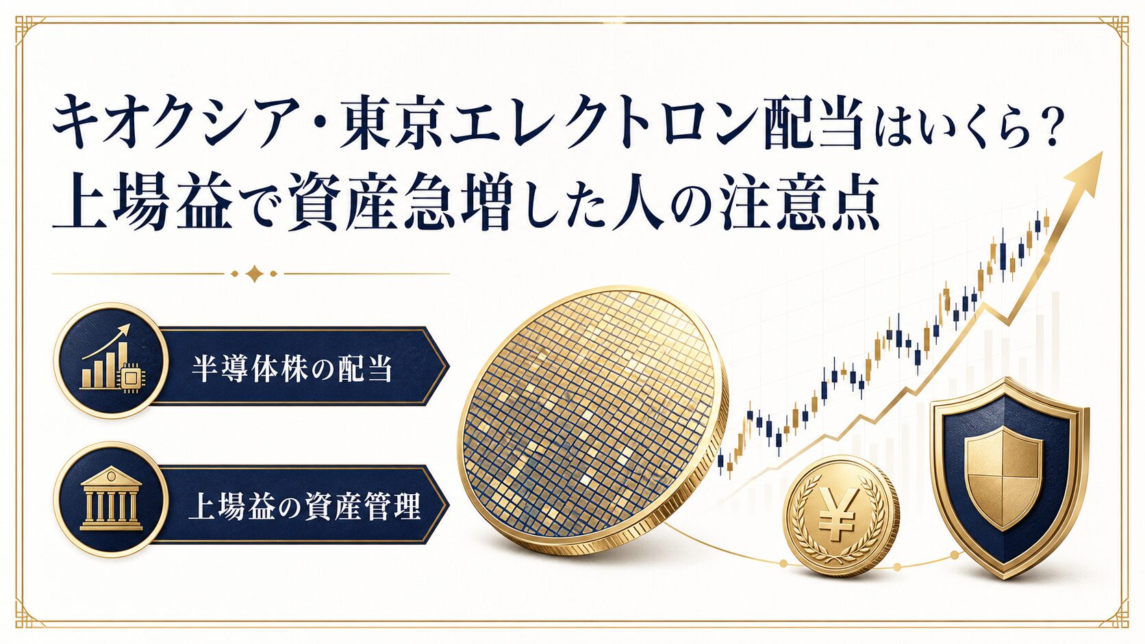 キオクシア・東京エレクトロンの配当状況と上場益資産管理のイメージ図解
