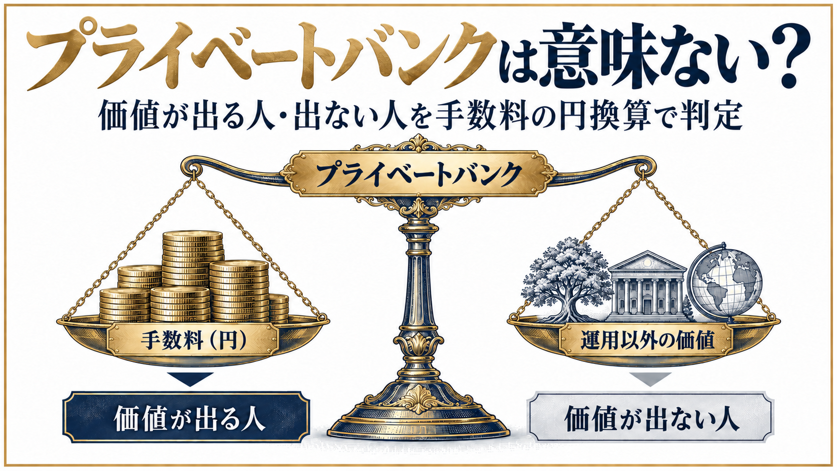 プライベートバンクが意味ないかを手数料と資産の中身で判定する図解